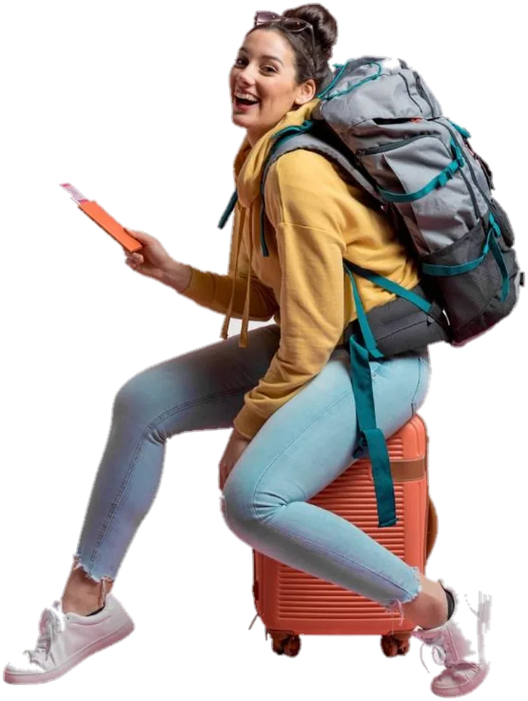 Viajera con maleta